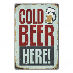 Cold Beer Here Metal Sign