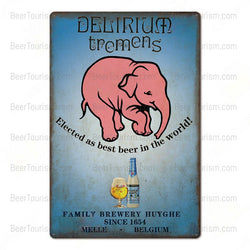 Delirium Tremens Vintage Look Metal Beer Sign