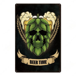 Beer Time Metal Sign