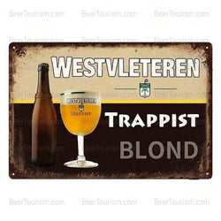 Westvleteren Trappist Blond Vintage Look Metal Beer Sign