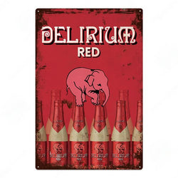 Delirium Red Vintage Look Metal Beer Sign