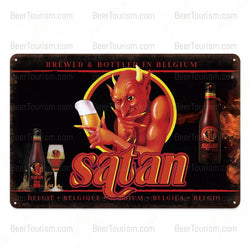 Satan Vintage Look Metal Beer Sign