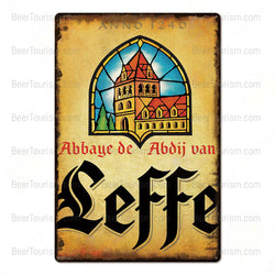 Abbaye de Leffe Vintage Look Metal Beer Sign