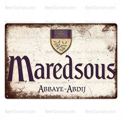 Maredsous Abbey Vintage Look Metal Beer Sign