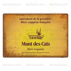 Mont des Cats Trappist Vintage Look Metal Beer Sign