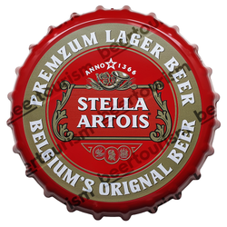 Stella Artois Beer Bottle Cap Wall Sign - 35cm