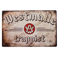 Westmalle Trappist Vintage Look Metal Beer Sign